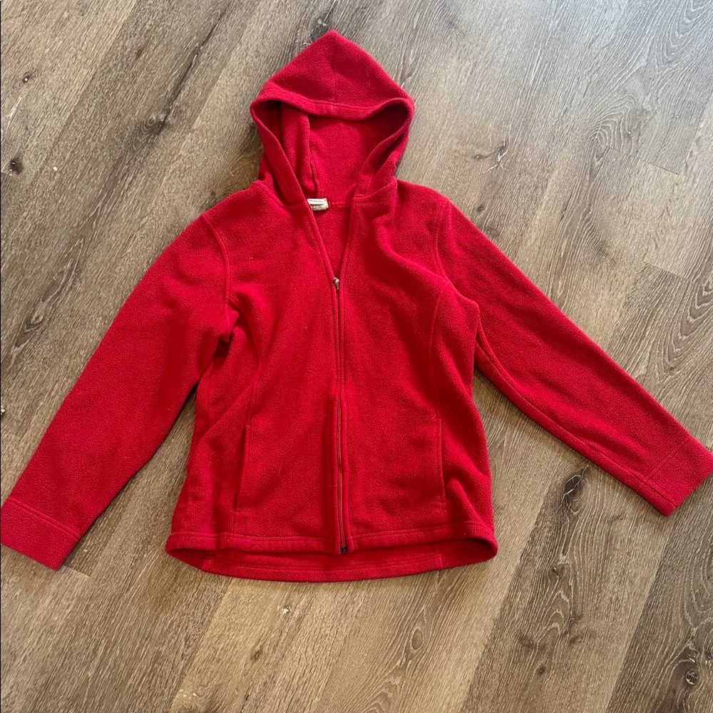 Women’s L.L.Bean Red Hooded Fleece Jacket